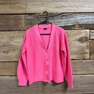 Talbots Raspberry vneck button front cardigan, Med